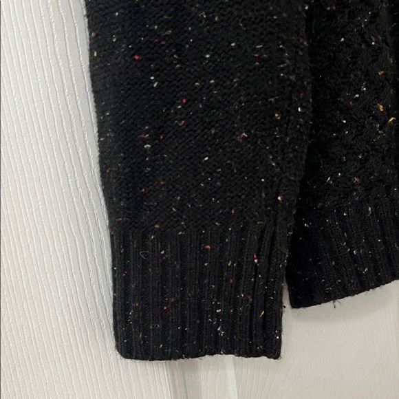 Black Cold Shoulder Sweater with Lace-Up Detail - Picture 3 of 6
